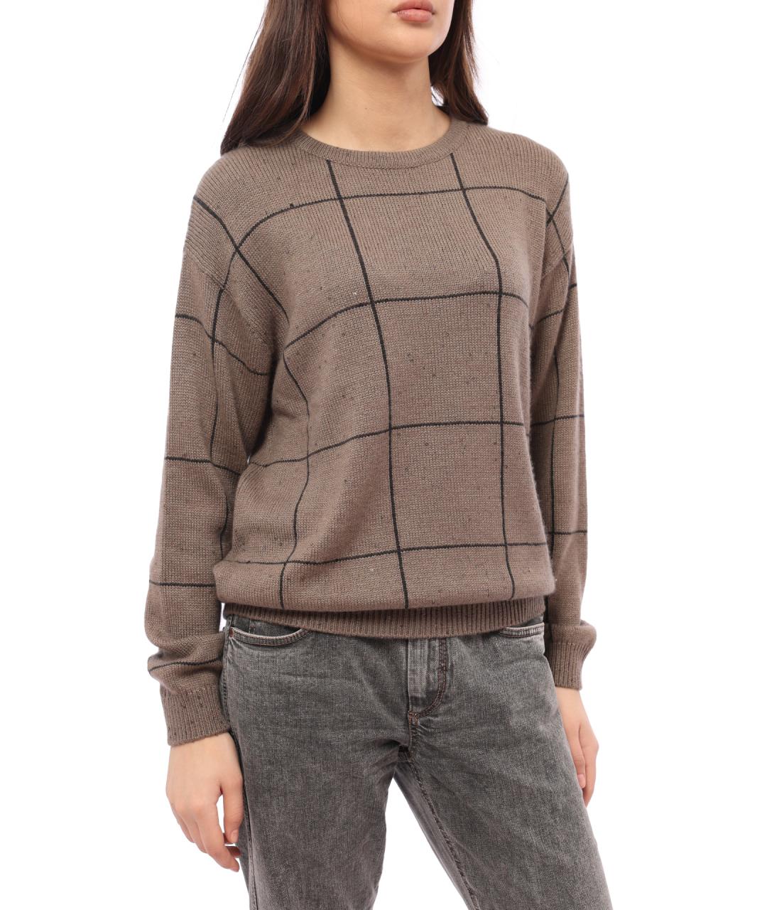 BRUNELLO CUCINELLI Коричневый шерстяной джемпер / свитер, фото 4