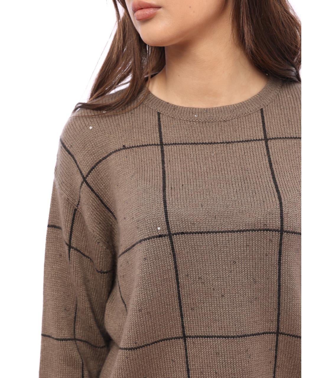 BRUNELLO CUCINELLI Коричневый шерстяной джемпер / свитер, фото 6