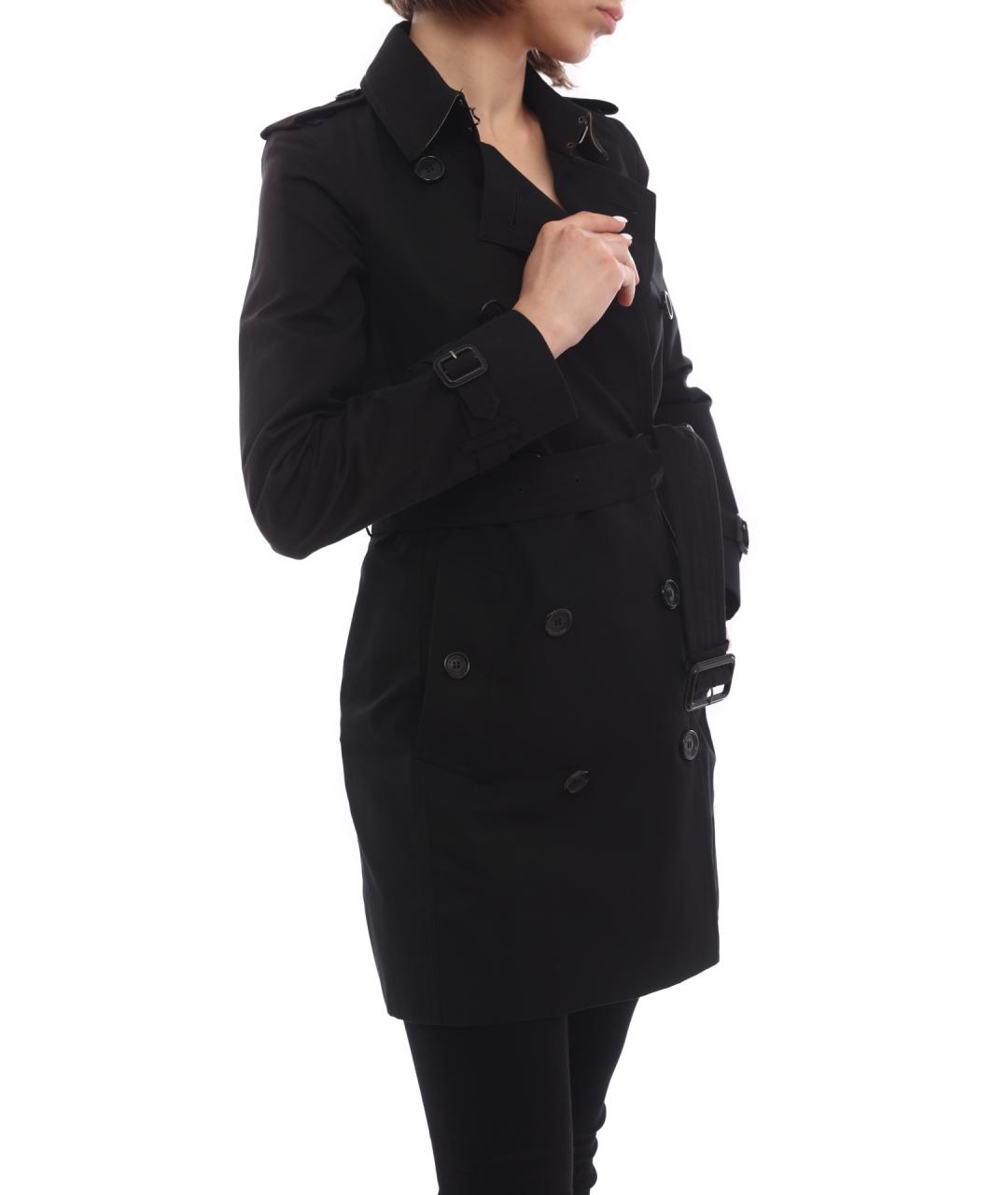 BURBERRY Черный хлопковый тренч/плащ, фото 3