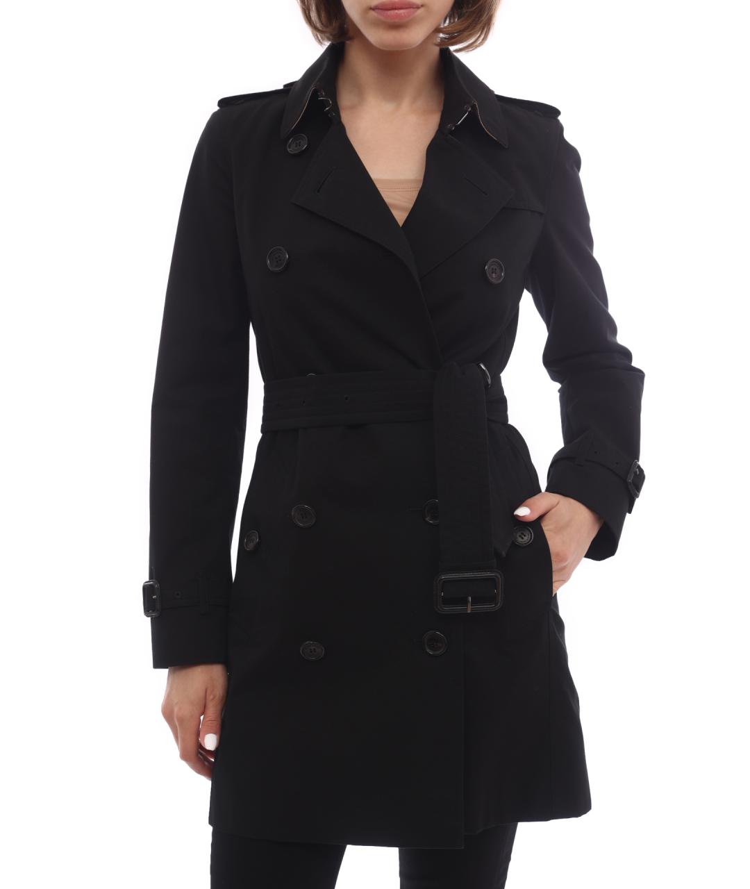 BURBERRY Черный хлопковый тренч/плащ, фото 2