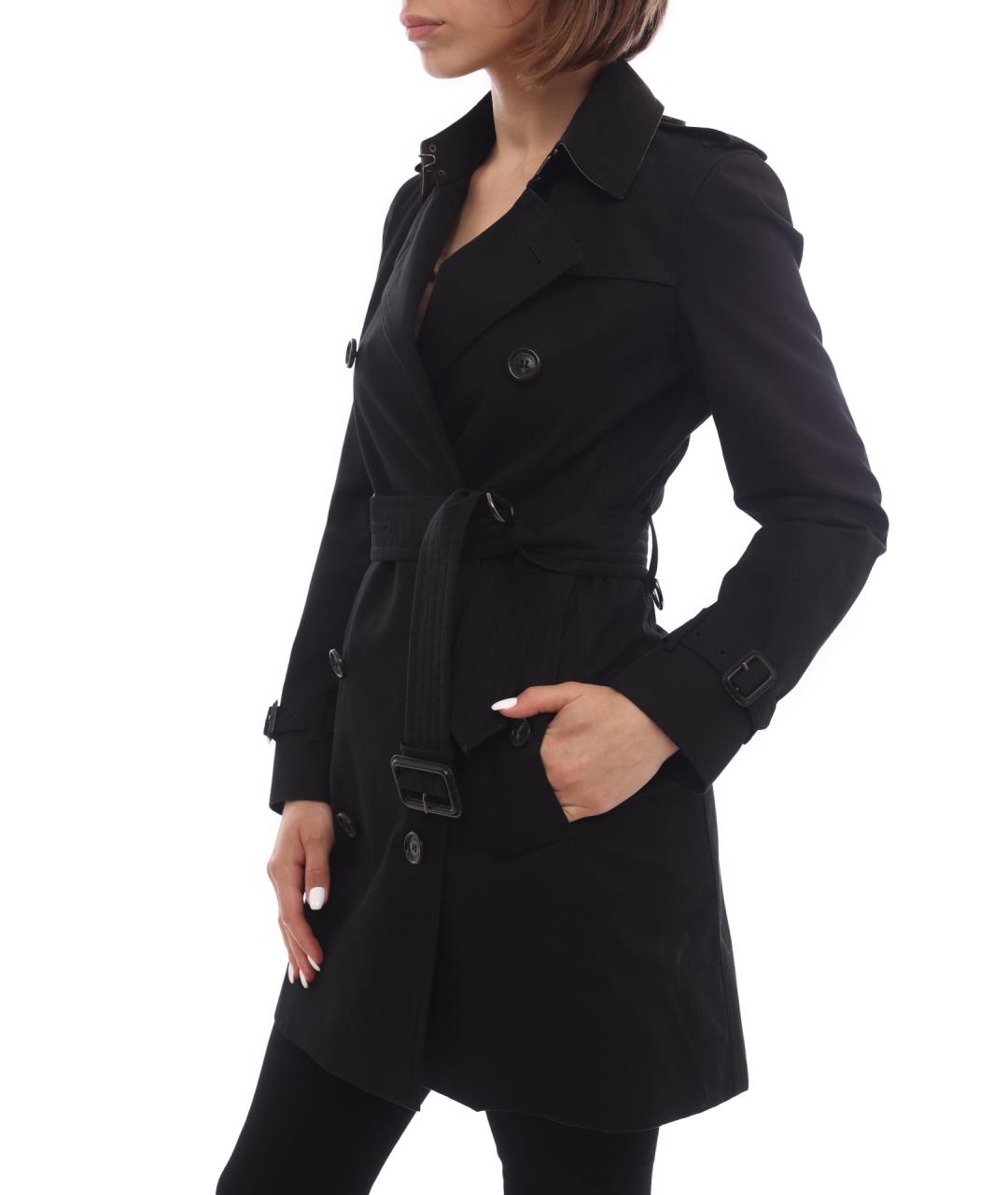 BURBERRY Черный хлопковый тренч/плащ, фото 5