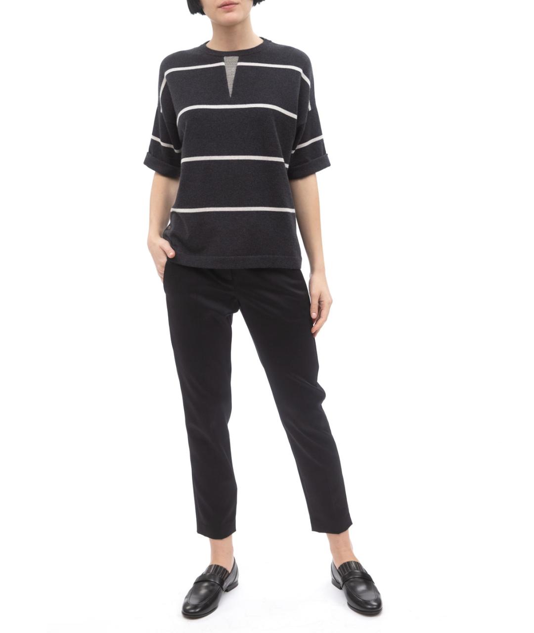 BRUNELLO CUCINELLI Антрацитовый шерстяной джемпер / свитер, фото 4