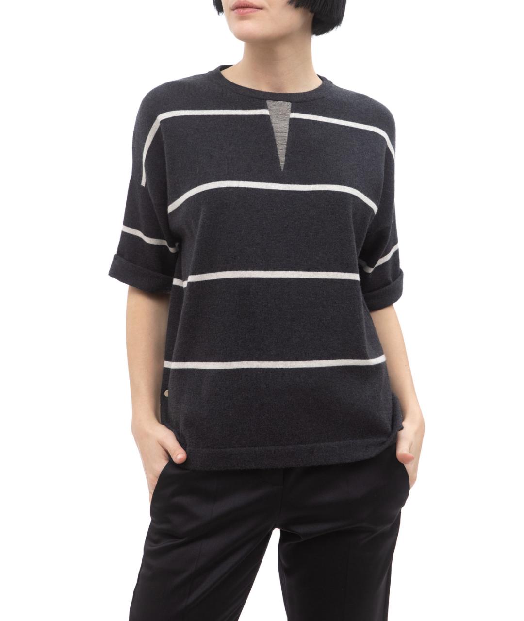 BRUNELLO CUCINELLI Антрацитовый шерстяной джемпер / свитер, фото 1