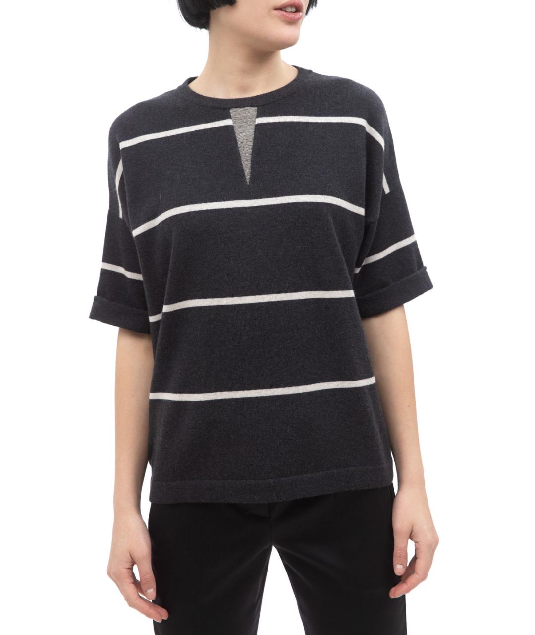 BRUNELLO CUCINELLI Антрацитовый шерстяной джемпер / свитер, фото 3