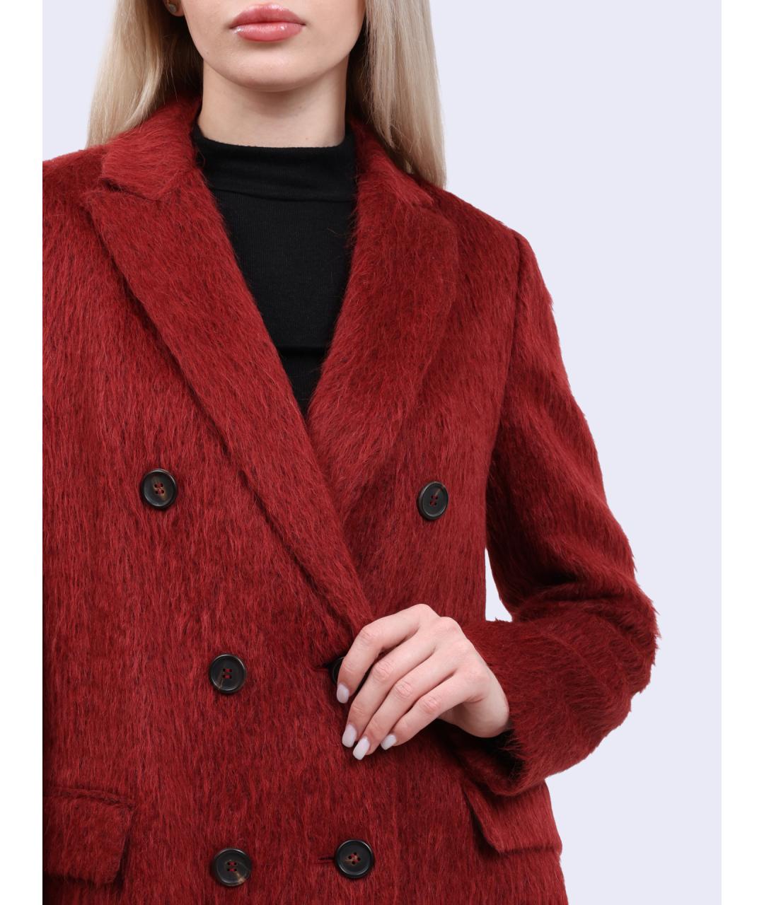 BRUNELLO CUCINELLI Красное шерстяное пальто, фото 6