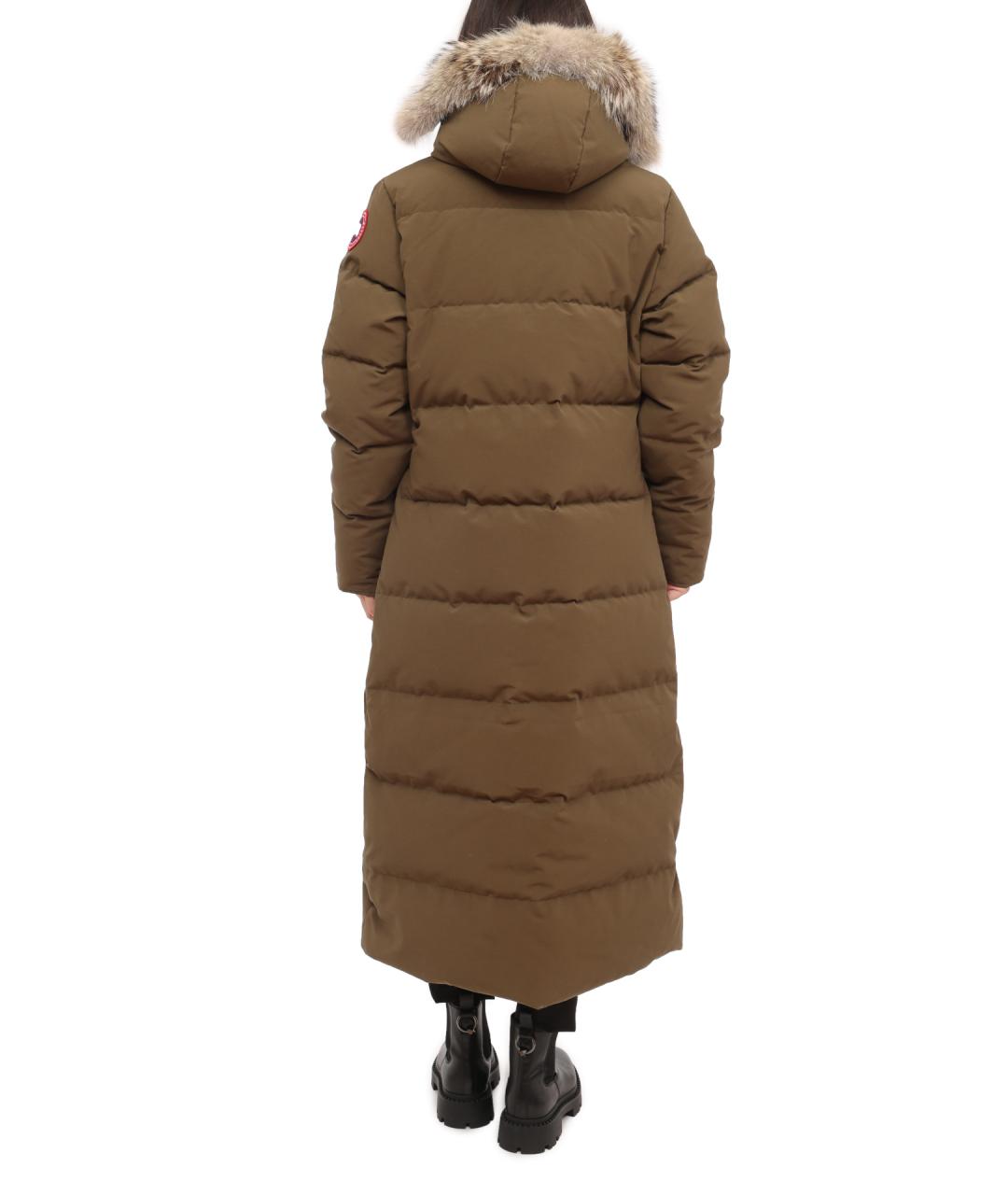 CANADA GOOSE Зеленые полиамидовое пальто, фото 2