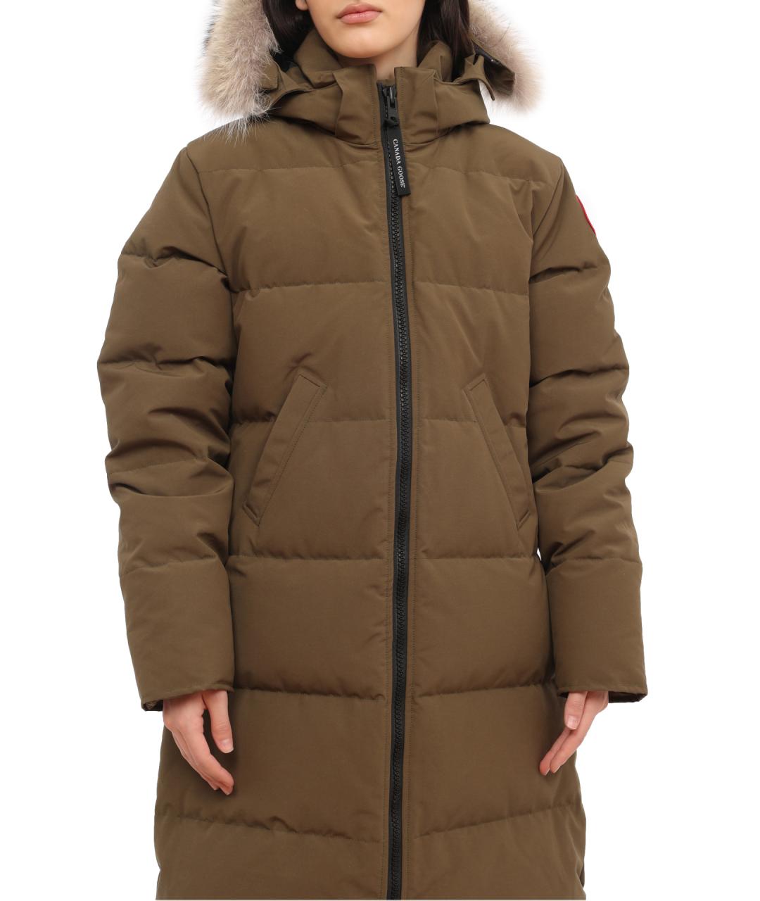 CANADA GOOSE Зеленые полиамидовое пальто, фото 3