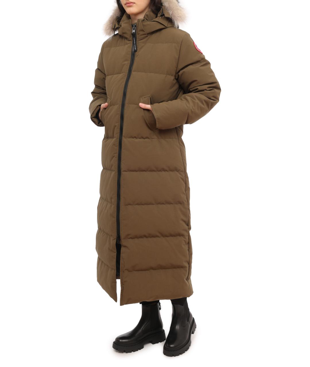 CANADA GOOSE Зеленые полиамидовое пальто, фото 4