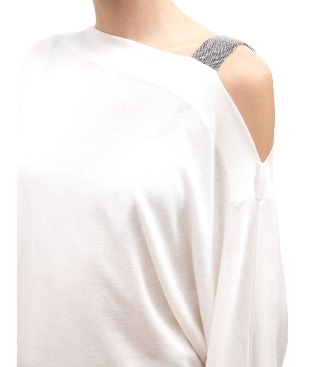 BRUNELLO CUCINELLI Белый шерстяной джемпер / свитер, фото 4