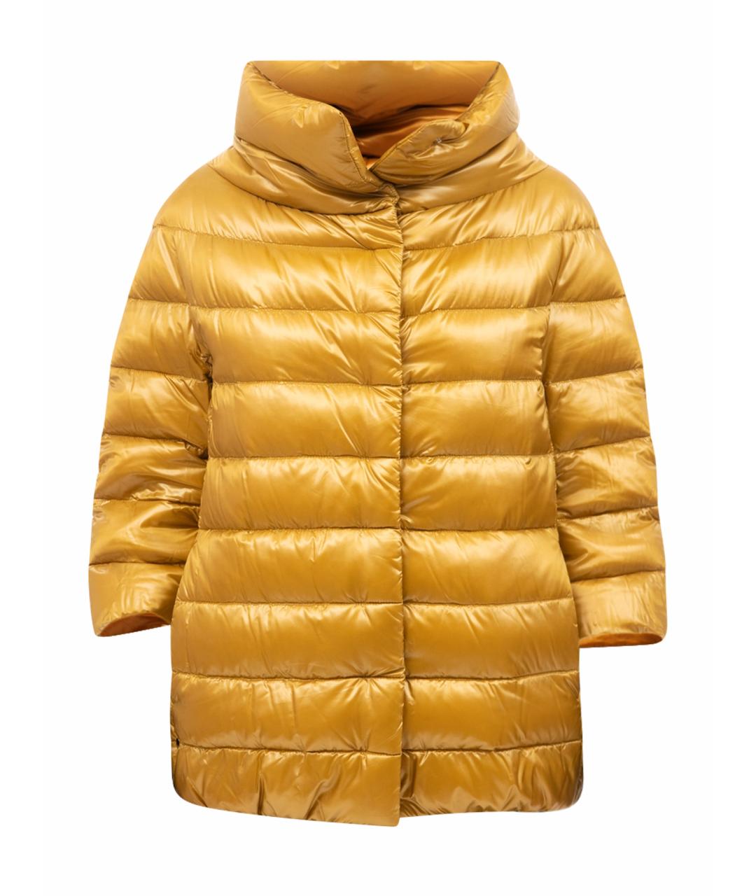 HERNO Желтая полиамидовая куртка, фото 4