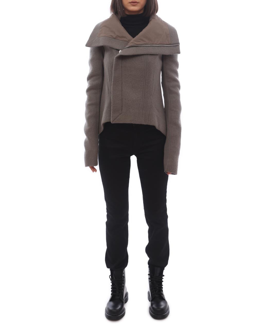 RICK OWENS Серая шерстяная куртка, фото 5