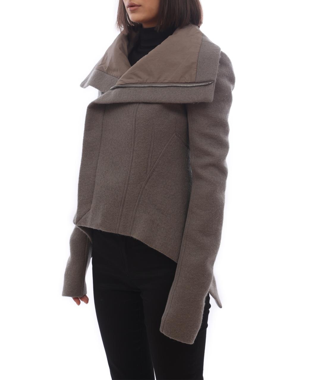 RICK OWENS Серая шерстяная куртка, фото 4