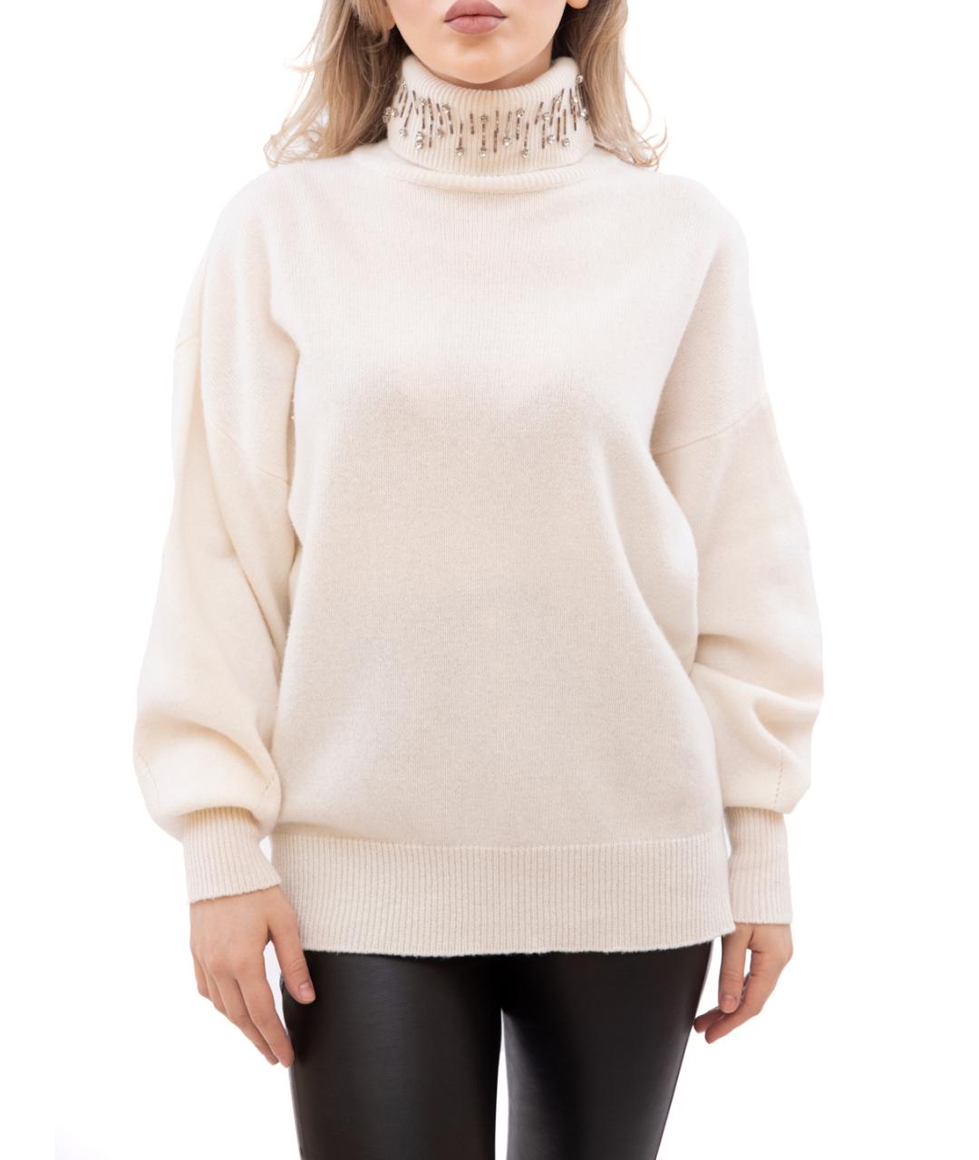 PINKO Белый шерстяной джемпер / свитер, фото 1