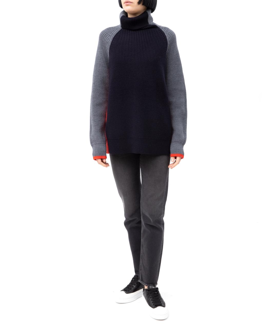 VICTORIA BECKHAM Темно-синий шерстяной джемпер / свитер, фото 2