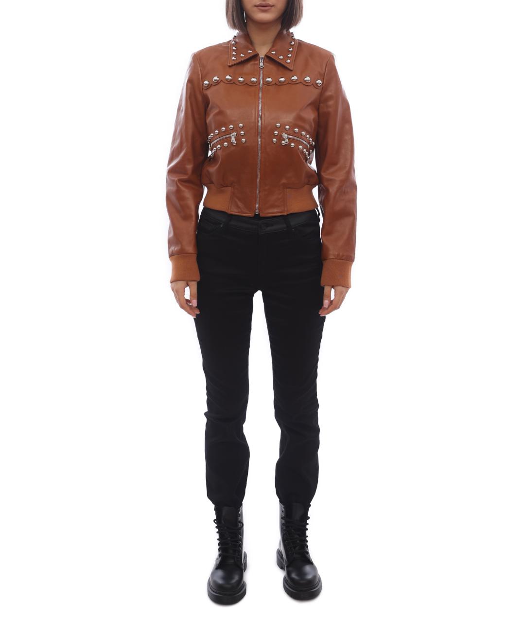 VALENTINO Коричневая кожаная куртка, фото 6