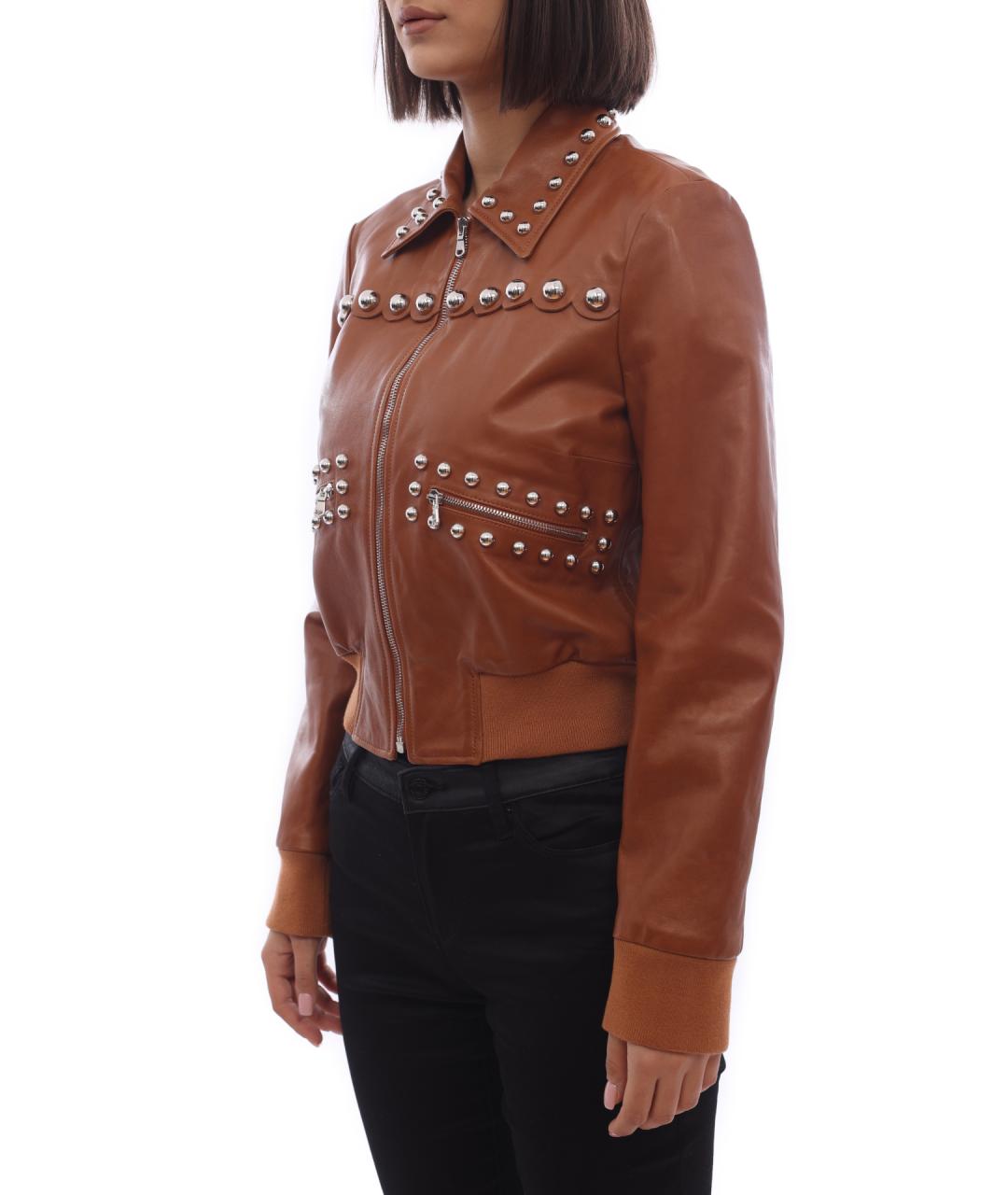 VALENTINO Коричневая кожаная куртка, фото 5