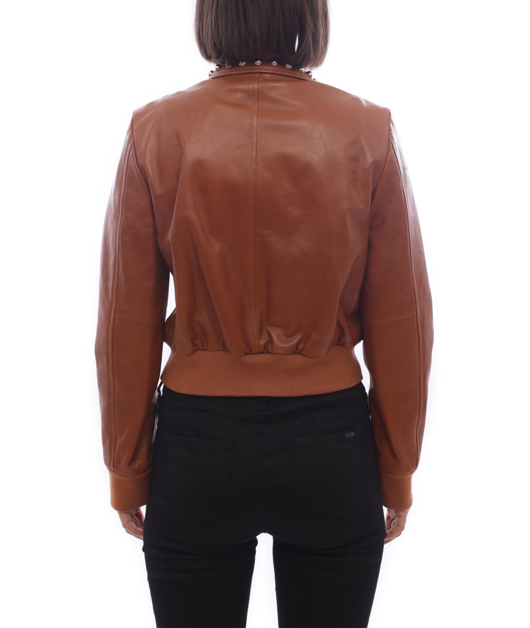 VALENTINO Коричневая кожаная куртка, фото 4