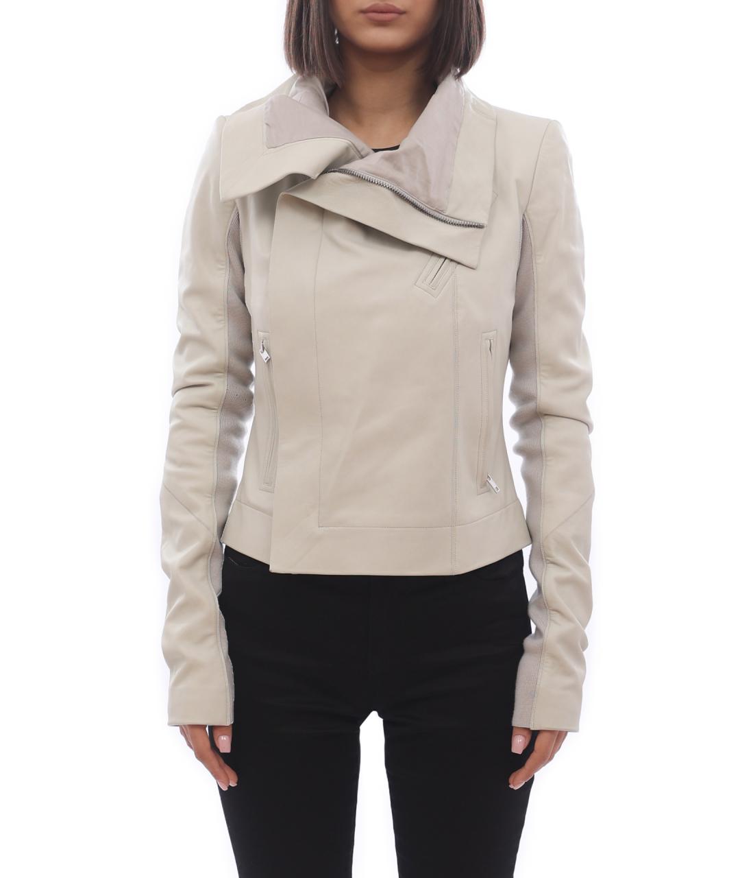 RICK OWENS Серая кожаная куртка, фото 3