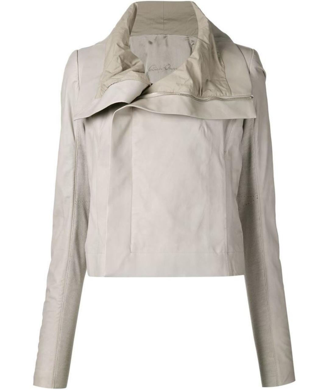 RICK OWENS Серая кожаная куртка, фото 1