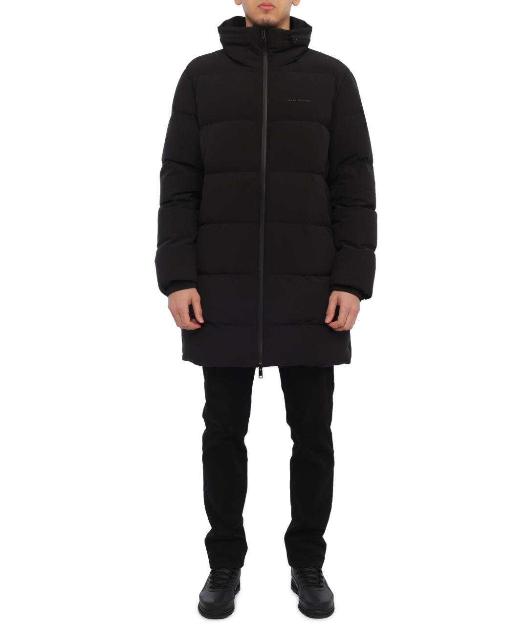 ARMANI EXCHANGE Черное полиэстеровое пальто, фото 4