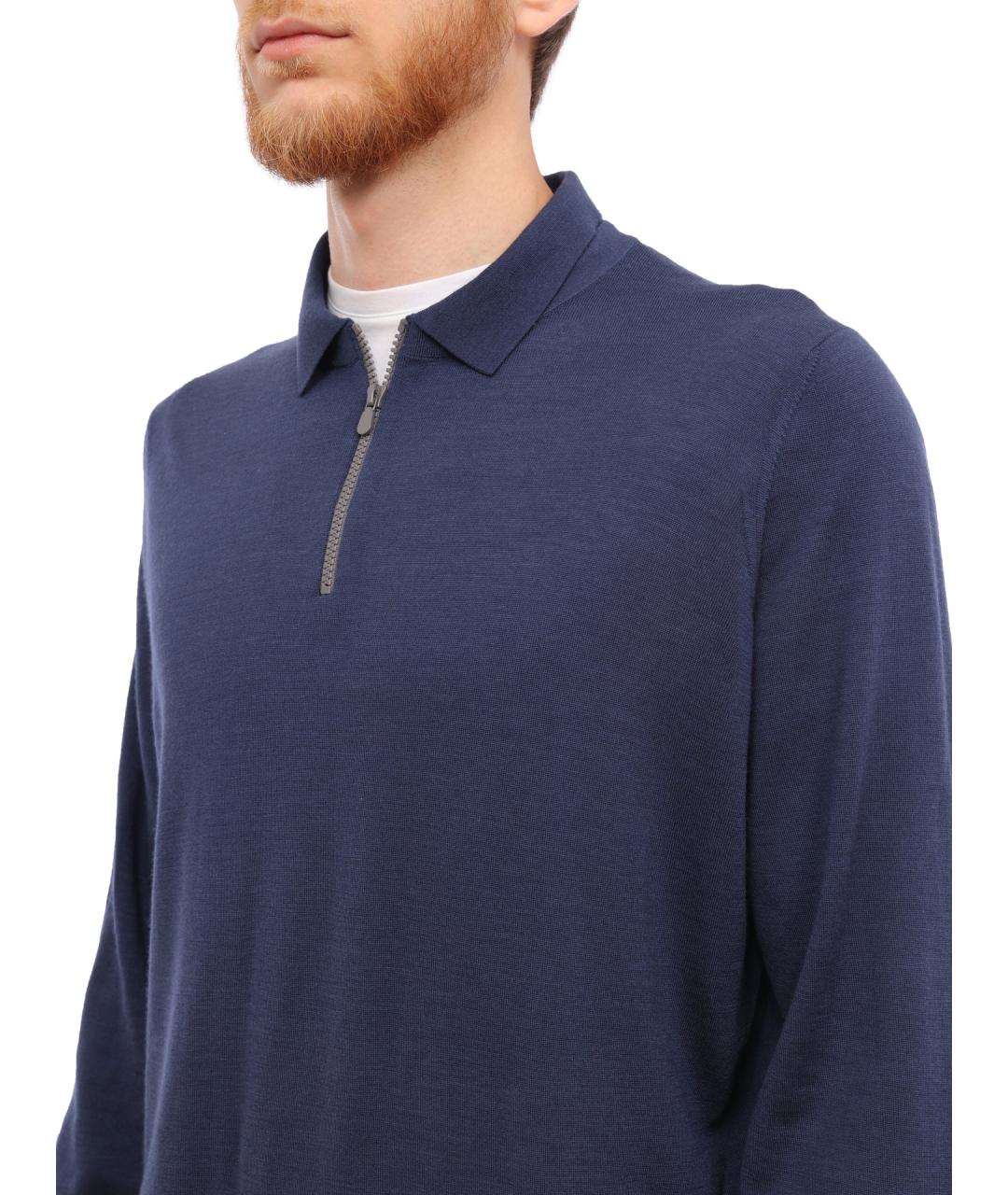 BRUNELLO CUCINELLI Синий шерстяной джемпер / свитер, фото 4