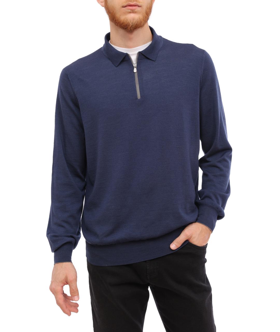 BRUNELLO CUCINELLI Синий шерстяной джемпер / свитер, фото 1