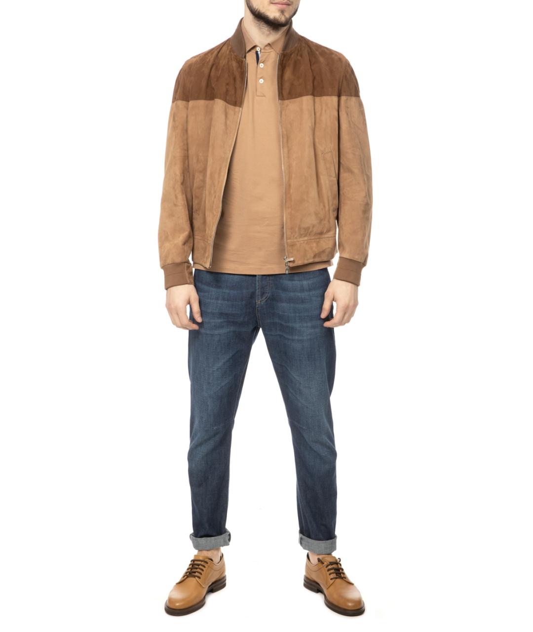 BRUNELLO CUCINELLI Бежевая замшевая куртка, фото 2