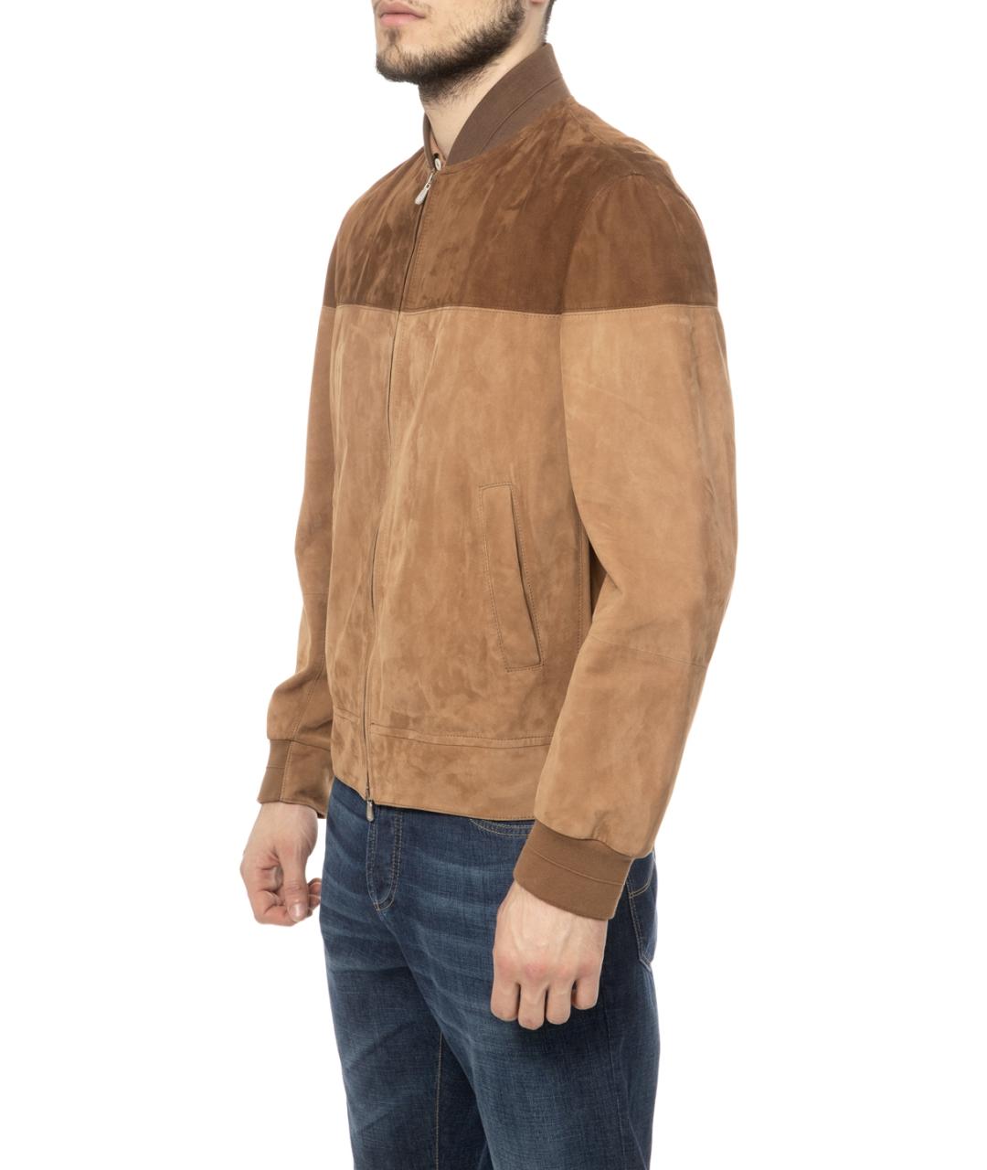 BRUNELLO CUCINELLI Бежевая замшевая куртка, фото 6