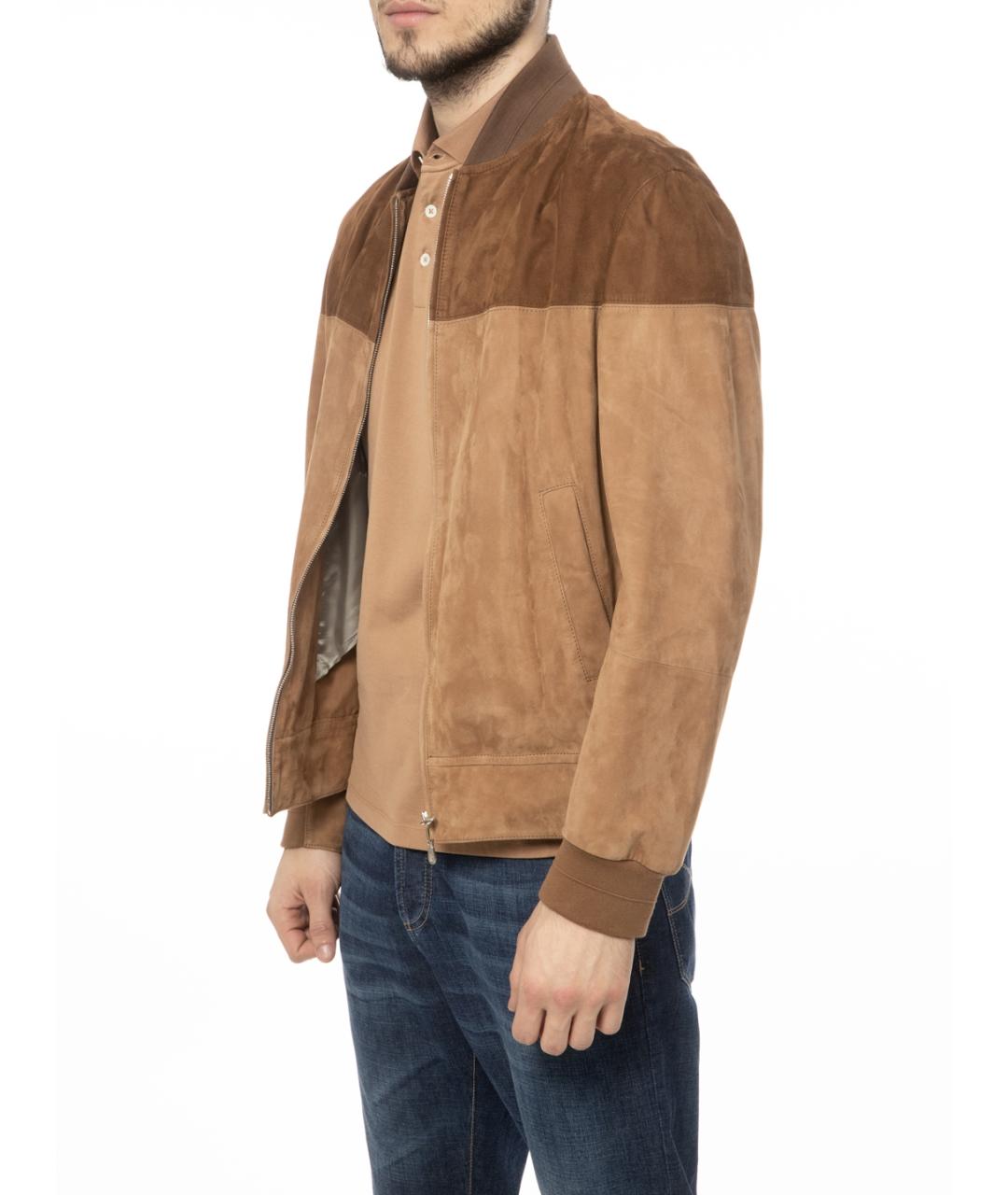 BRUNELLO CUCINELLI Бежевая замшевая куртка, фото 4