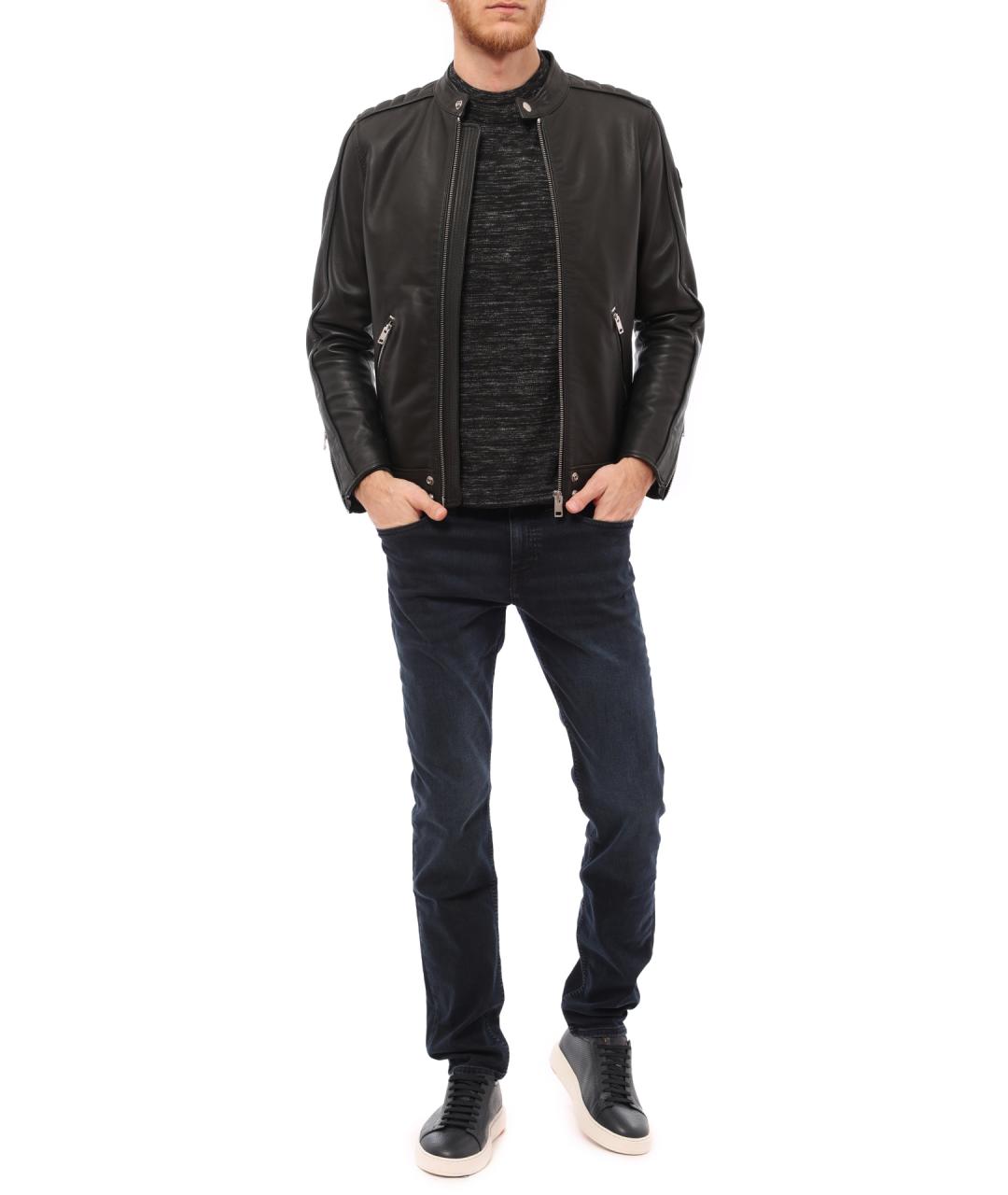 DIESEL Черная кожаная куртка, фото 2
