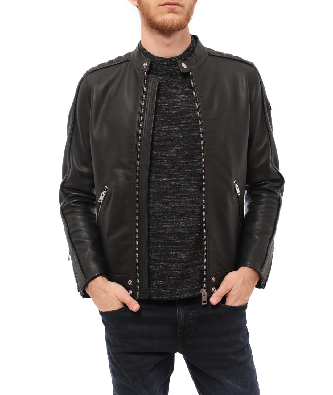 DIESEL Черная кожаная куртка, фото 1