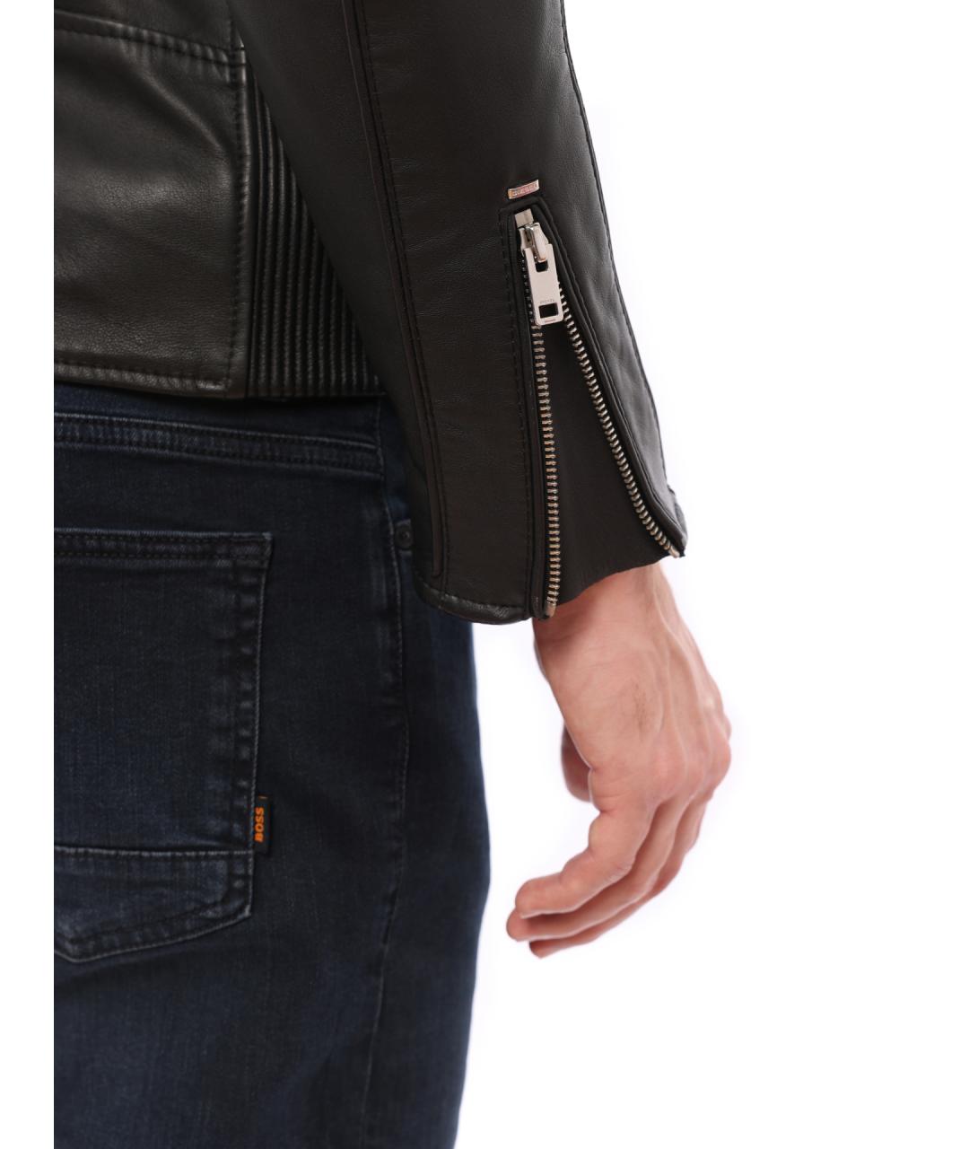 DIESEL Черная кожаная куртка, фото 7