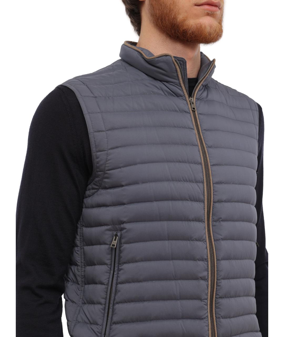 HERNO Серый полиэстеровый жилет, фото 3