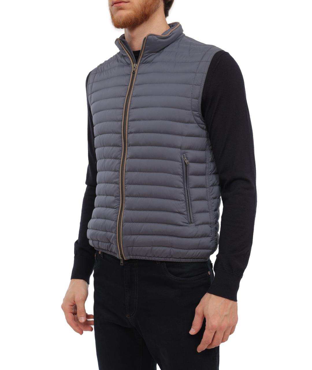 HERNO Серый полиэстеровый жилет, фото 4