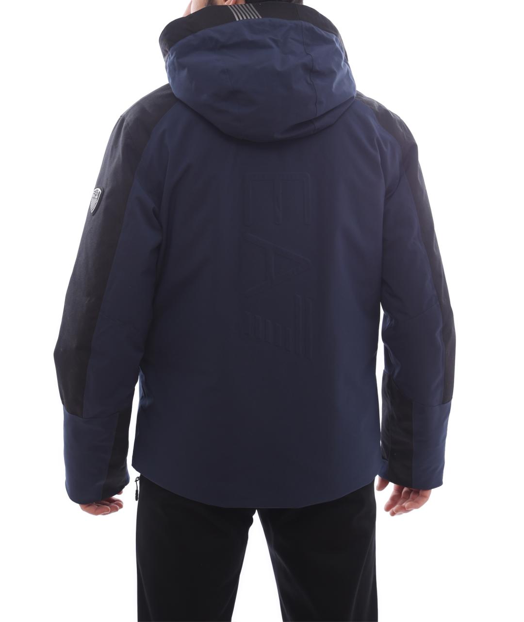 EA7 Темно-синяя полиэстеровая куртка, фото 3