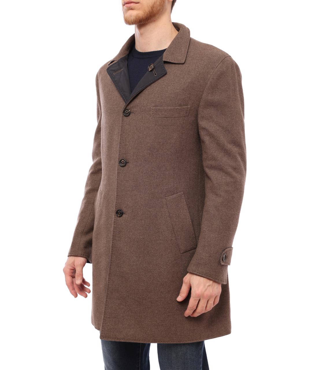 BRUNELLO CUCINELLI Коричневое кашемировое пальто, фото 3
