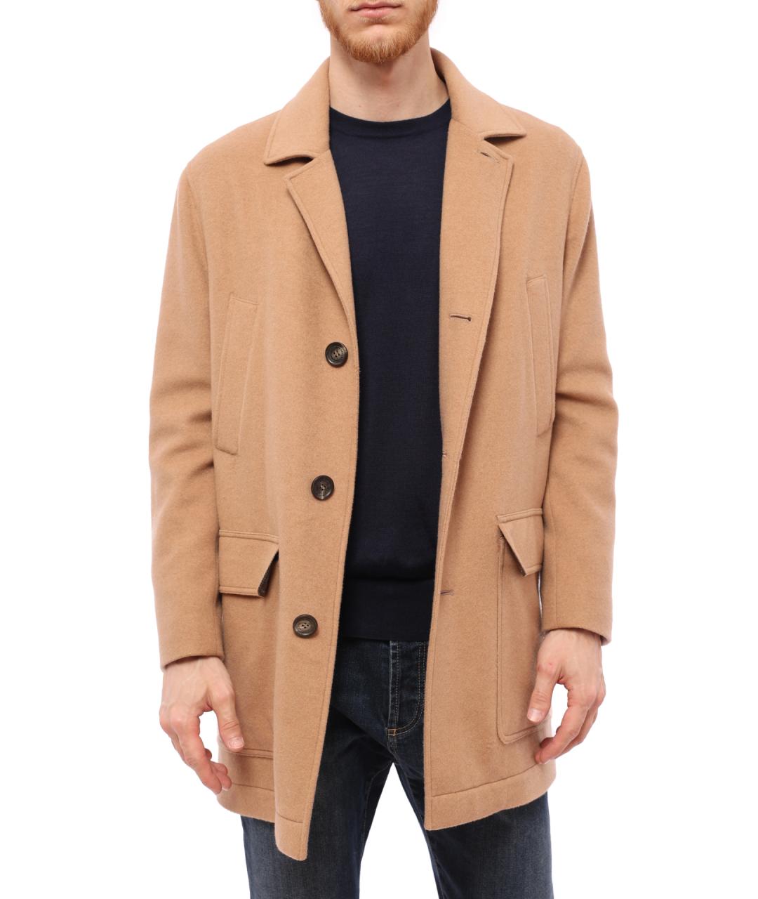 BRUNELLO CUCINELLI Коричневое кашемировое пальто, фото 4