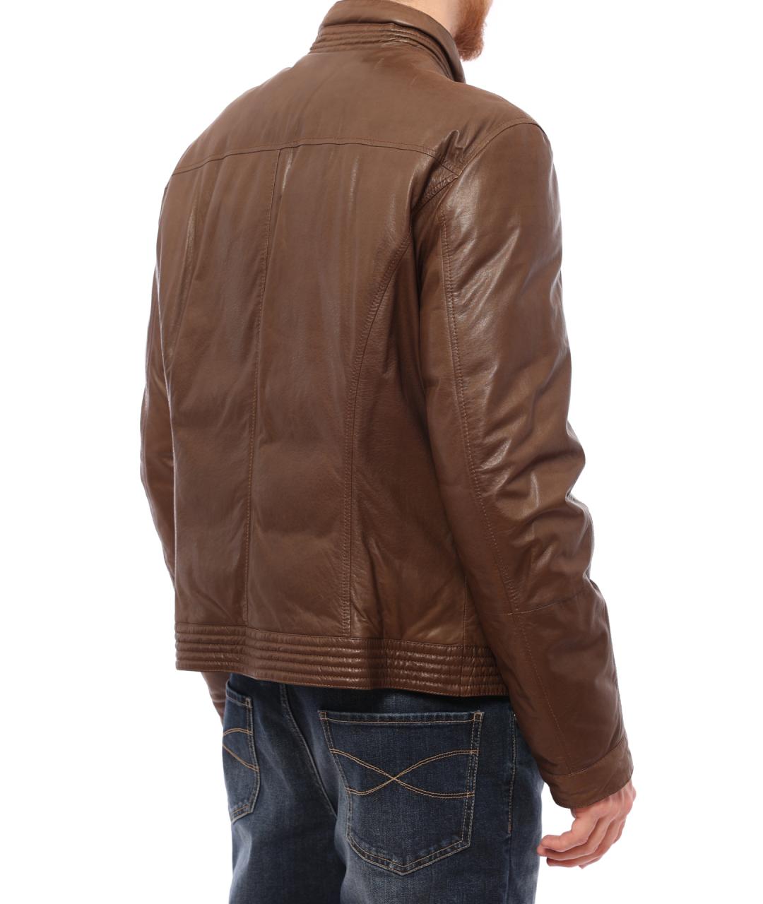 BRUNELLO CUCINELLI Коричневая кожаная куртка, фото 5