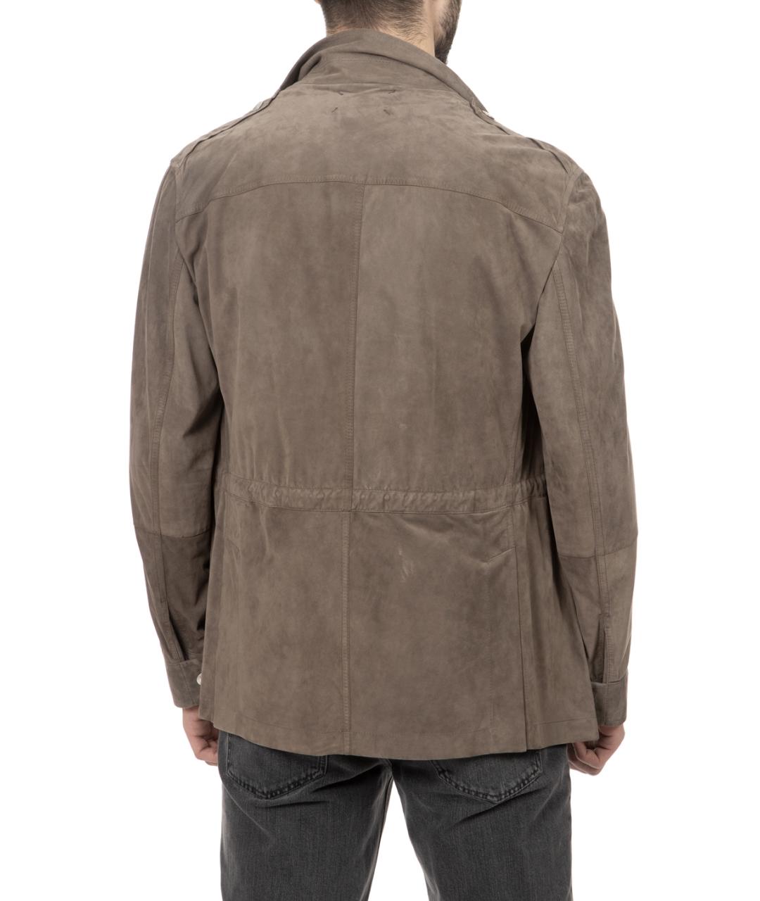 BRUNELLO CUCINELLI Бежевая замшевая куртка, фото 4