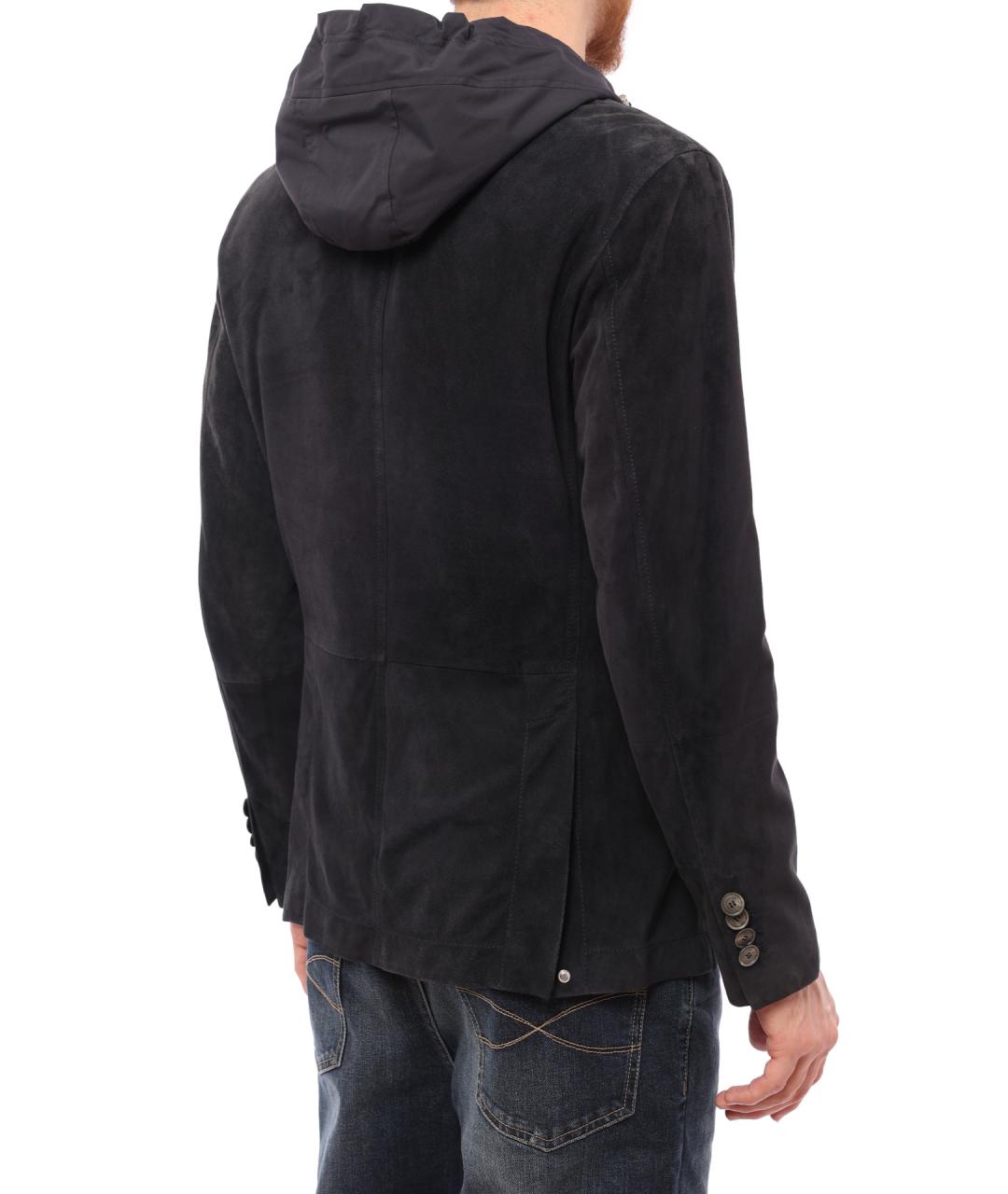 BRUNELLO CUCINELLI Темно-синяя замшевая куртка, фото 7