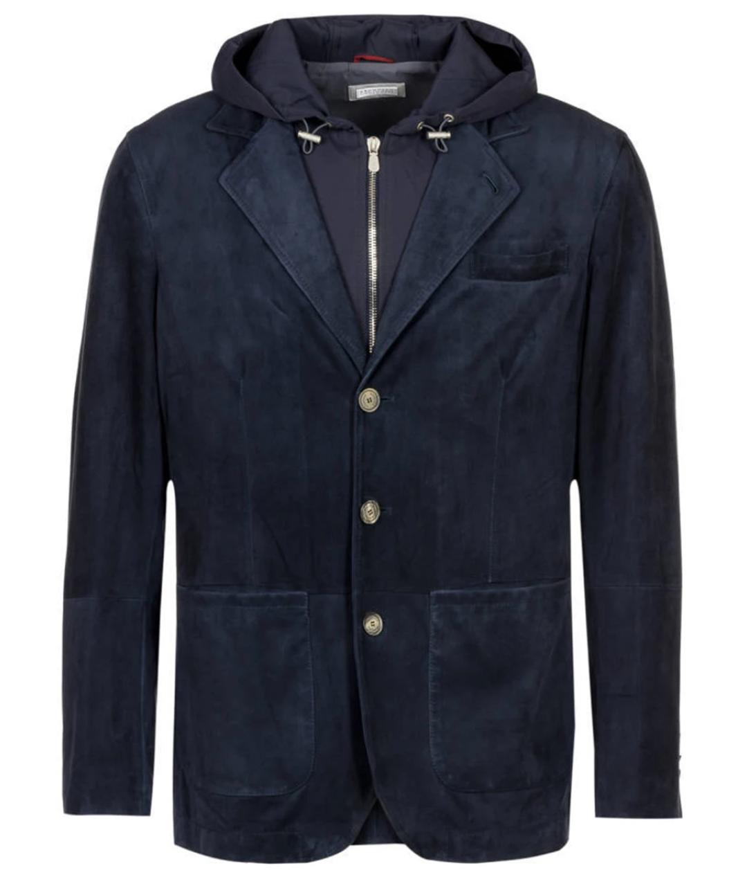 BRUNELLO CUCINELLI Темно-синяя замшевая куртка, фото 1