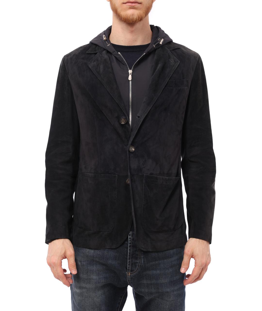 BRUNELLO CUCINELLI Темно-синяя замшевая куртка, фото 3