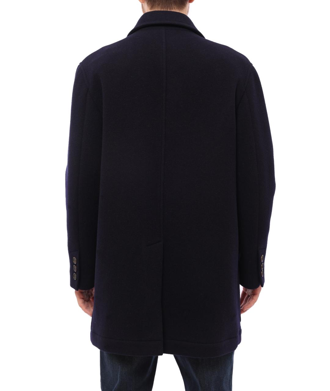 BRUNELLO CUCINELLI Темно-синее шерстяное пальто, фото 2