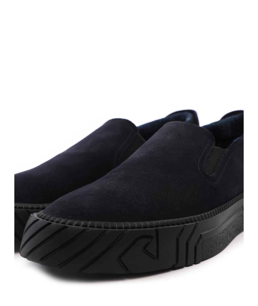 EMPORIO ARMANI Черные замшевые слипоны, фото 2