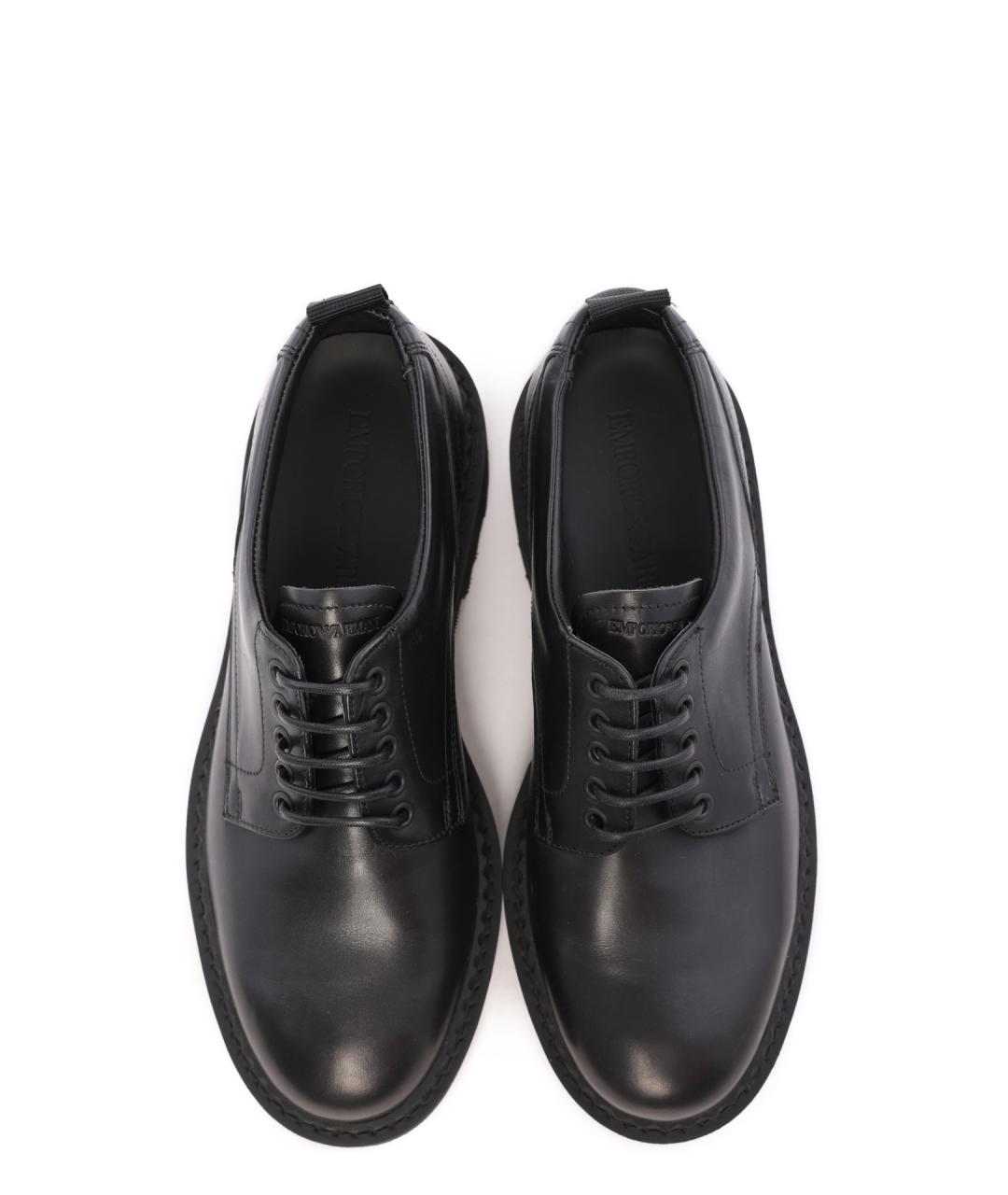 EMPORIO ARMANI Черные кожаные туфли, фото 5
