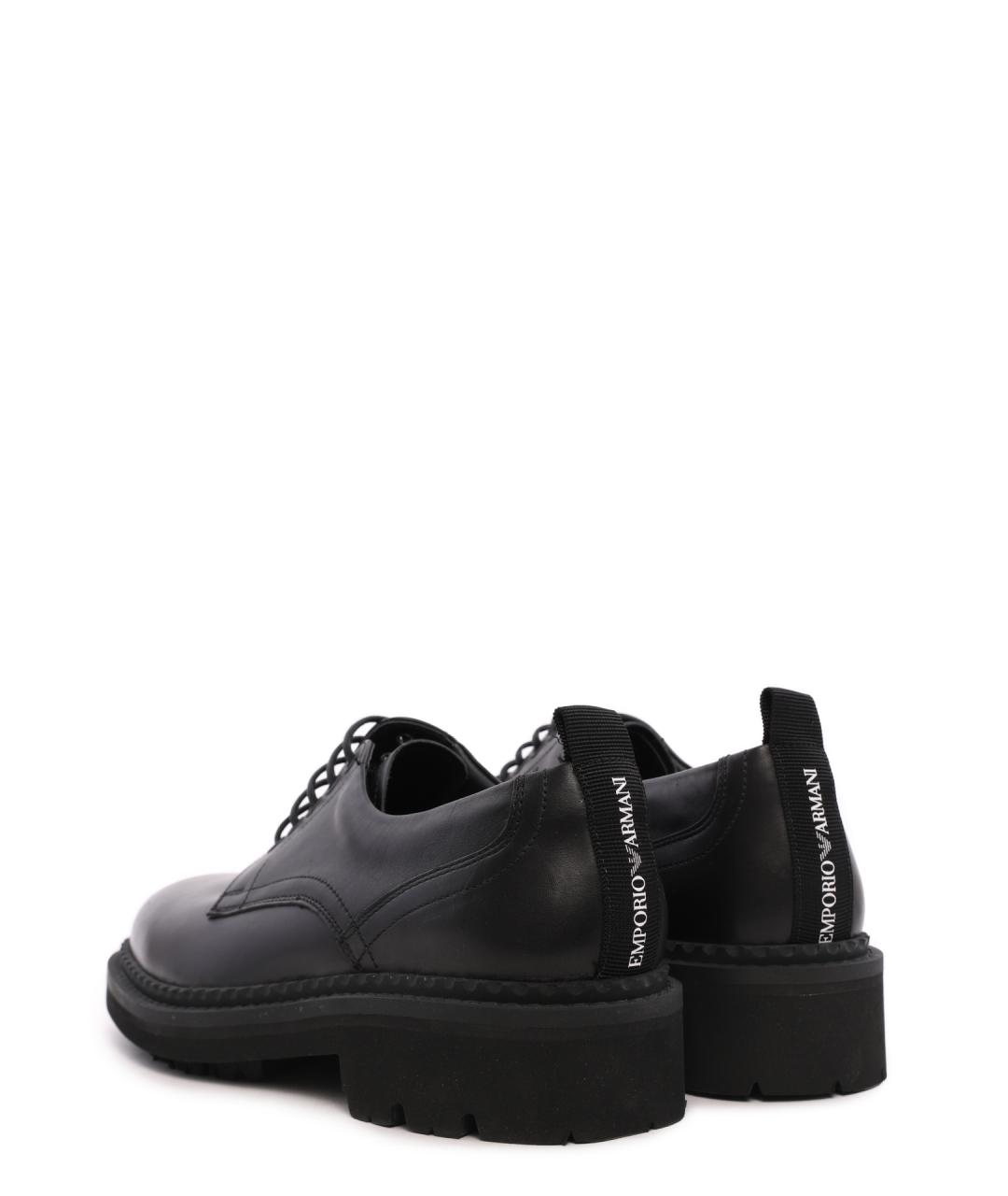 EMPORIO ARMANI Черные кожаные туфли, фото 4