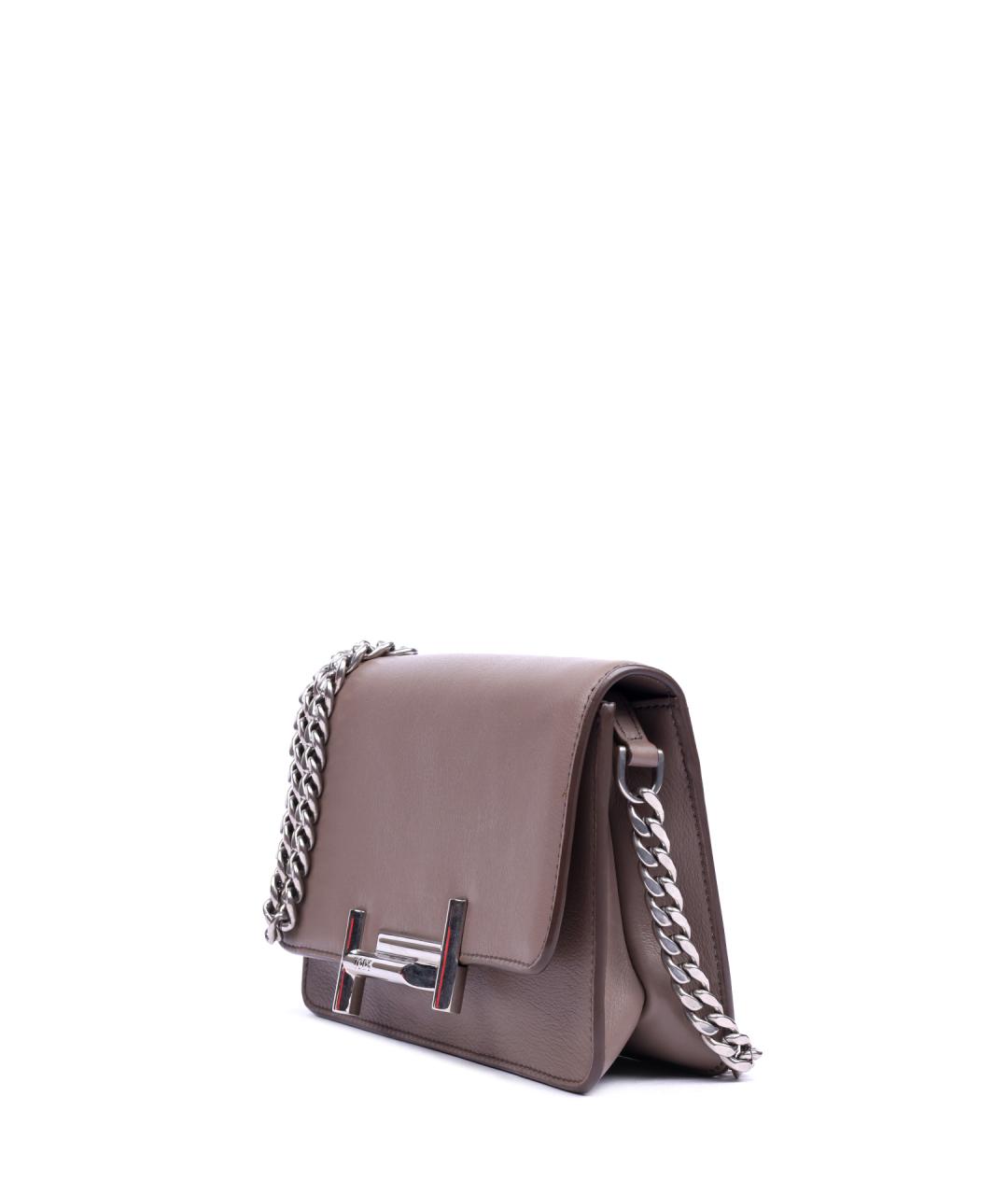 TOD'S Бежевая кожаная сумка через плечо, фото 3