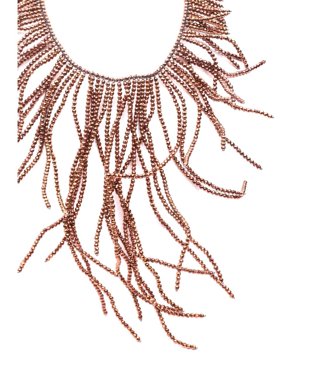 BRUNELLO CUCINELLI Коричневое колье из бисера, фото 3