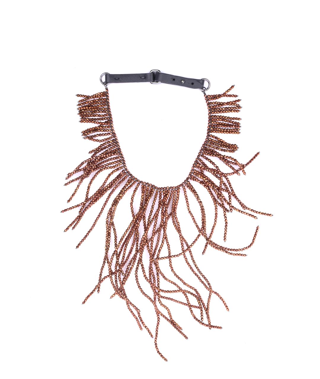 BRUNELLO CUCINELLI Коричневое колье из бисера, фото 1