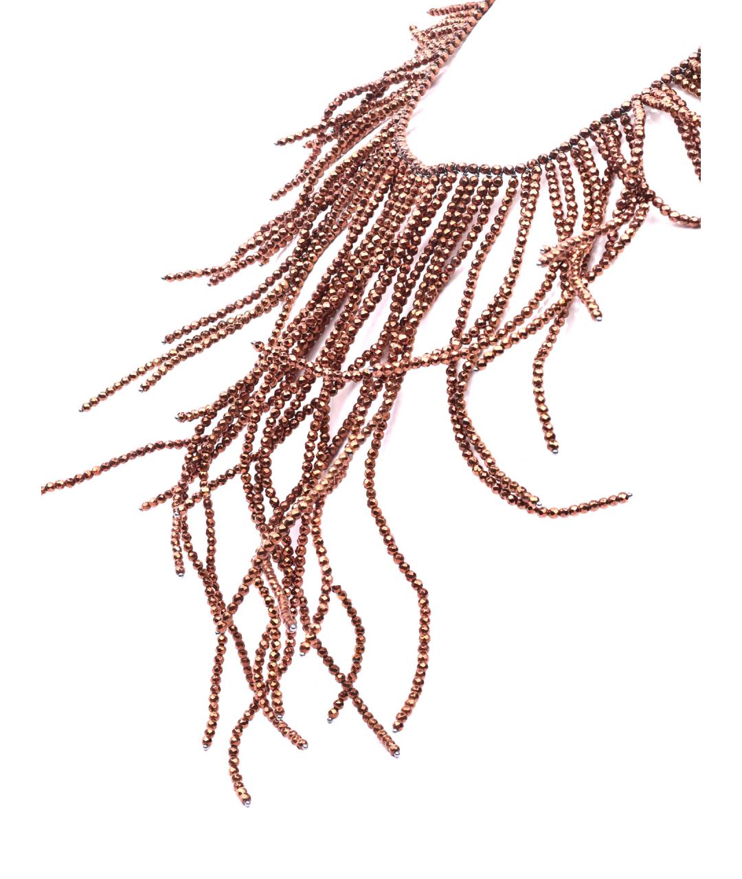 BRUNELLO CUCINELLI Коричневое колье из бисера, фото 2